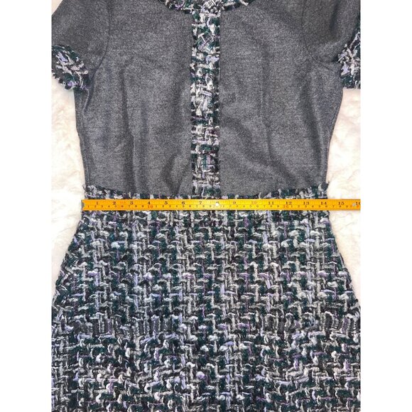 Carolina Herrera Wool Blend Tweed & Knit Dress Size 4 – Classic & Elegant - Picture 12 of 15
